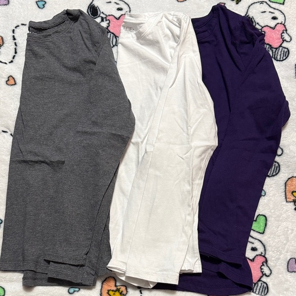 Kids Comfy  long sleeve tee Set - Gray, White, and Purple - Picture 1 of 5